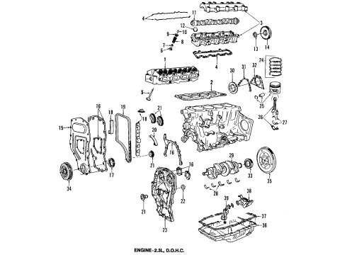 1993 Oldsmobile Achieva Cylinder Head Diagram for 24570716