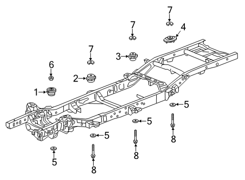 2019 Chevy Silverado 1500 LD Body Mounting - Frame Diagram 2 - Thumbnail