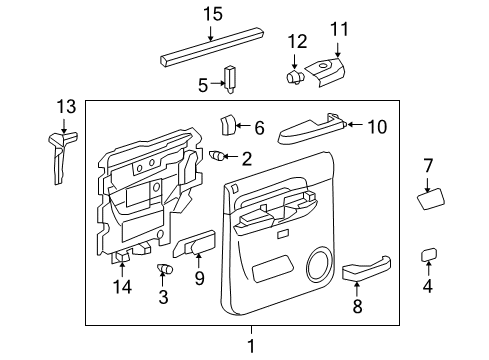 2009 Chevy Silverado 1500 Interior Trim - Rear Door Diagram 5 - Thumbnail