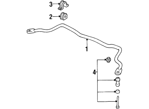 1999 Oldsmobile Intrigue Stabilizer Bar & Components Diagram