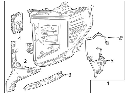 2024 GMC Sierra 1500 Headlamp Components Diagram