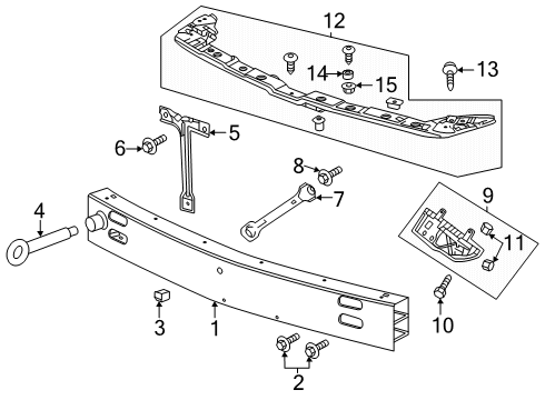 2025 Cadillac CT5 Bumper & Components - Front Diagram 4 - Thumbnail