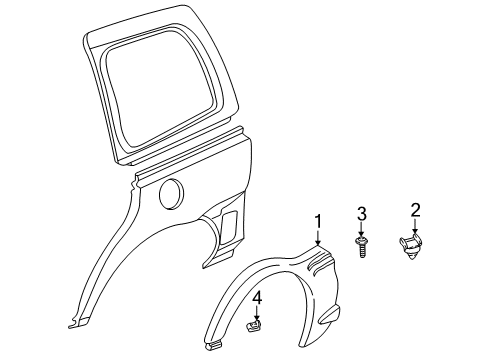 2002 Pontiac Montana Exterior Trim - Side Panel Diagram