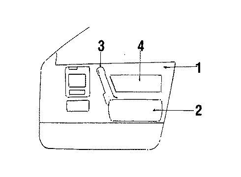 1990 Pontiac 6000 Interior Trim - Front Door Diagram