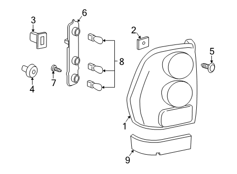 2003 GMC Envoy Socket Plate Screw Diagram for 9439259