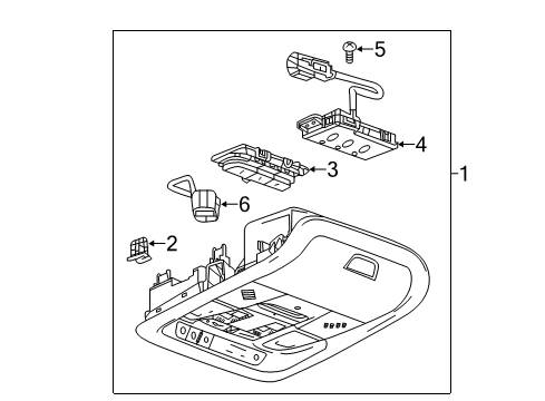 2024 Chevy Equinox Overhead Console, Jet Black Diagram for 85547023