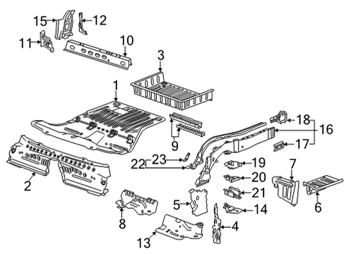 2024 Cadillac CT4 Center Floor Pan Diagram for 84508713