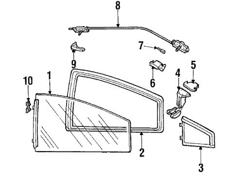 1987 Chevy Cavalier Glass & Hardware - Quarter Panel Diagram 3 - Thumbnail