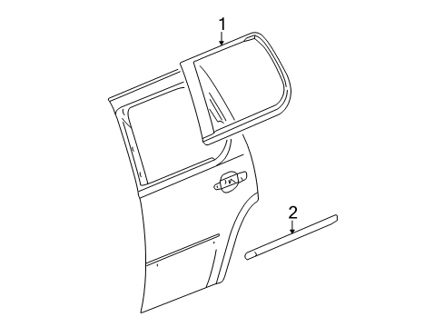 2011 Cadillac Escalade Exterior Trim - Rear Door Diagram