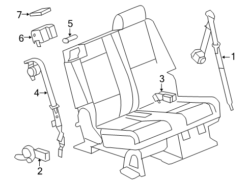 2012 Chevy Tahoe Seat Belt - Body Diagram 7 - Thumbnail