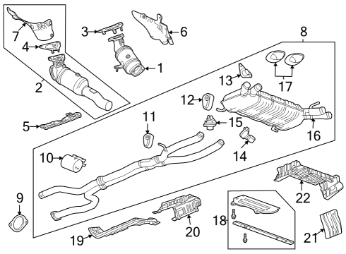 2022 Cadillac CT5 Muffler, Exhaust Diagram for 85558556