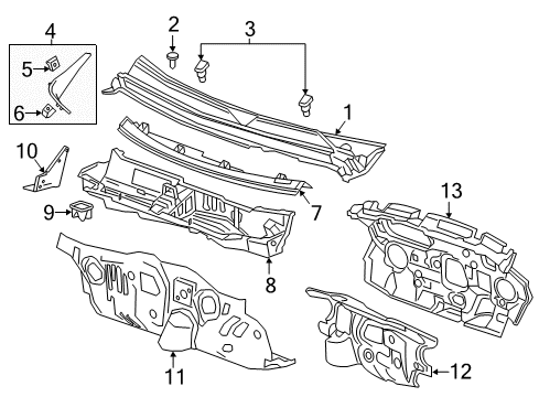 2024 Chevy Traverse Limited Cowl Diagram