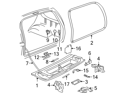 1999 Chevy Blazer Tail Gate Diagram