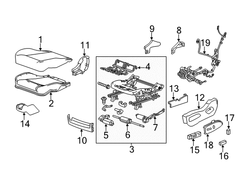 2015 Cadillac SRX Driver Seat Components Diagram 3 - Thumbnail