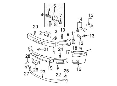 2010 Chevy Silverado 1500 Bumper & Components - Front Diagram