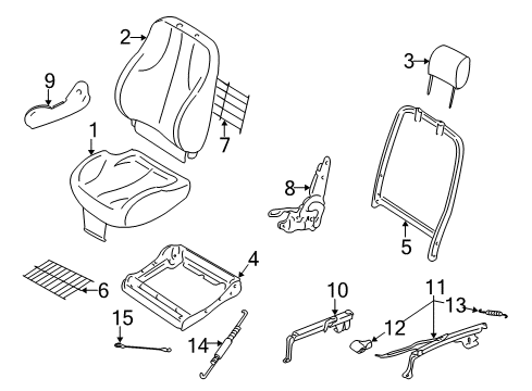 1997 Chevy Cavalier Cushion Cover, Front Passenger Side Diagram for 12531756
