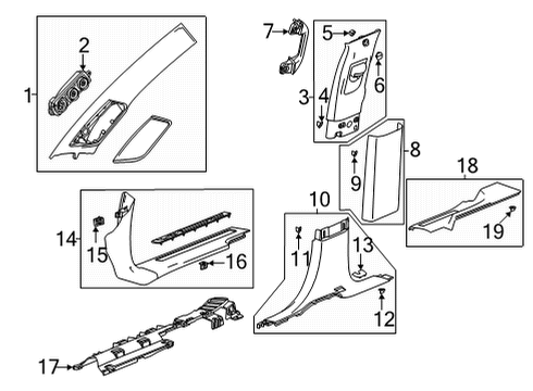 2021 Cadillac Escalade ESV Retainer, Rear Compartment Lift Window / Lift Gate Diagram for 11589329
