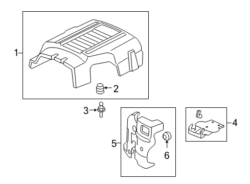 2010 GMC Sierra 1500 Engine Cover Insulator Diagram for 12596442