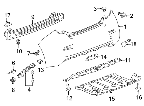 2015 Chevy Spark EV Bumper & Components - Rear Diagram