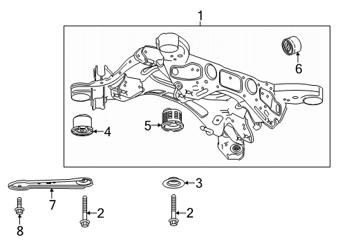 2025 Cadillac XT6 Suspension Mounting - Rear Diagram