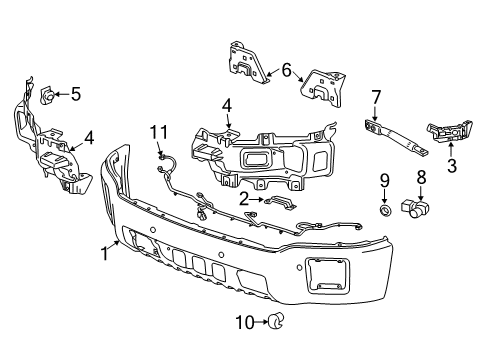 2015 GMC Sierra 1500 Bumper & Components - Front Diagram