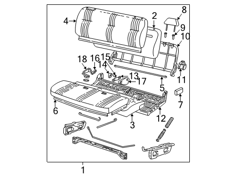 1995 GMC C2500 Seat Back Cover, Front Diagram for 12549834