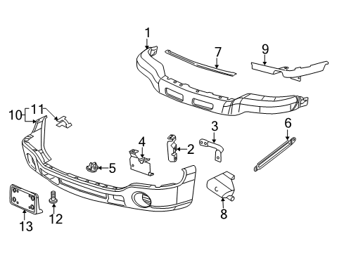 2007 GMC Sierra 3500 HD Mount Brace, Driver Side Diagram for 15184118