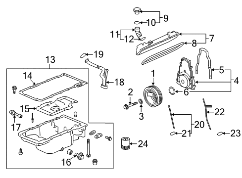 2008 Pontiac G8 Oil Filler Tube Diagram for 12559505