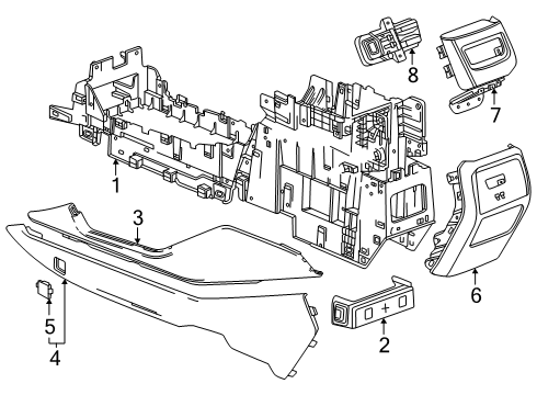 2025 Cadillac OPTIQ Center Console Diagram