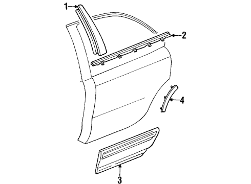 1997 Oldsmobile 88 Belt Molding, Rear Outer Driver Side Diagram for 25642370