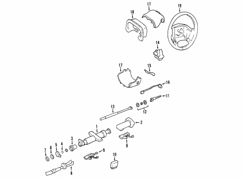 1999 Cadillac Seville Tilt Lever Diagram for 10271070