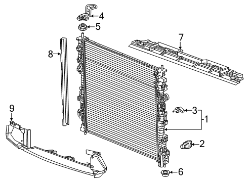 2024 GMC Acadia Baffle, Radiator Air Diagram for 84935658