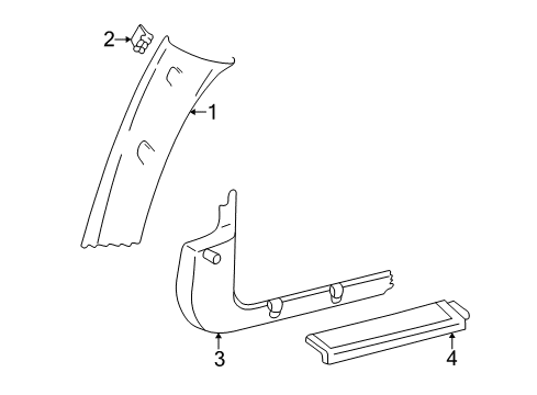 1999 Pontiac Sunfire Window Molding, Driver Side Diagram for 12362993