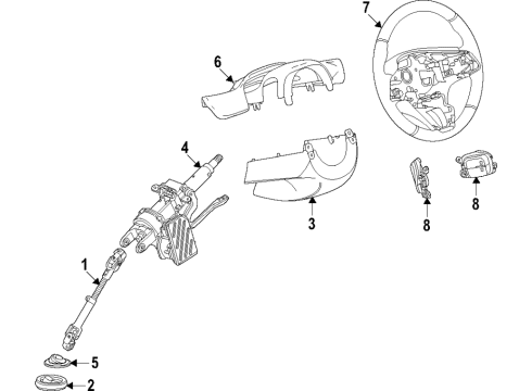 2025 Buick Encore GX Upper Column Cover Diagram for 42800430