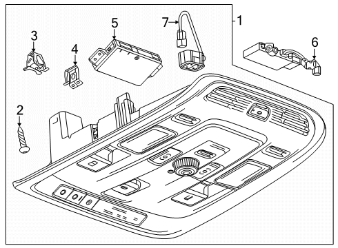 2025 Chevy Suburban Overhead Console Diagram