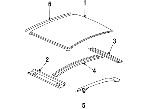 1999 Oldsmobile Intrigue Roof & Components Diagram