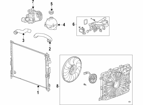 2024 Cadillac XT6 Fan & Motor Diagram for 85159687