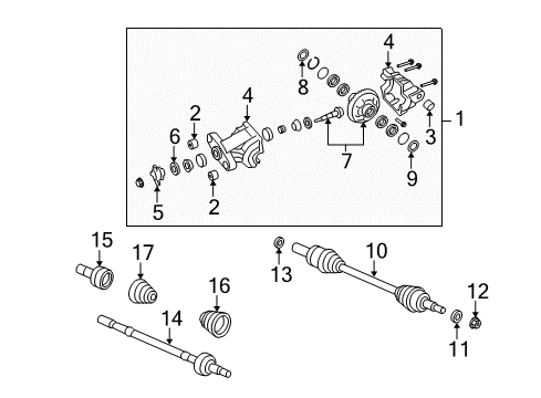 2009 Pontiac G8 Axle Assembly Nut Diagram for 92138989