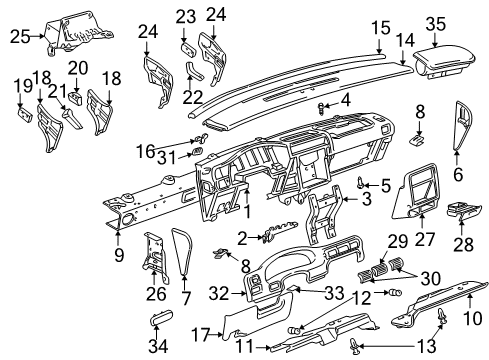 2000 Pontiac Montana Guide Screw Diagram for 11515704