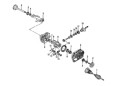 2005 Hummer H2 Drive Shaft, Front Diagram for 15140566