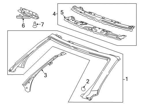 2024 Chevy Camaro Windshield Header & Components Diagram