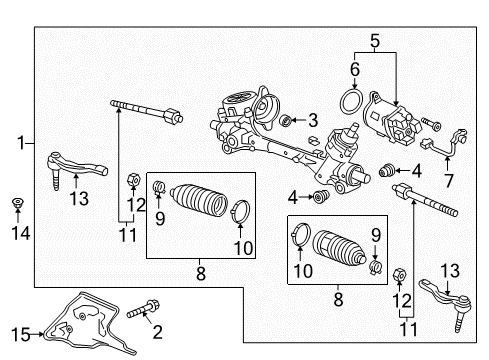2019 Buick LaCrosse Outer Tie Rod, Passenger Side Diagram for 23449523
