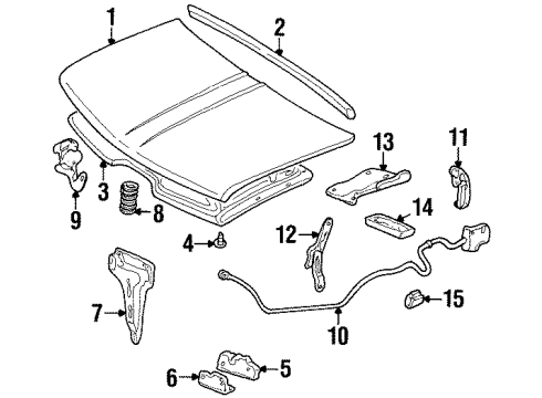 2000 Cadillac Escalade Safety Catch Spring, Upper Diagram for 15523506