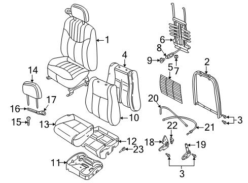 2000 Oldsmobile Alero Recline Adjuster, Front Driver Side Diagram for 22604900