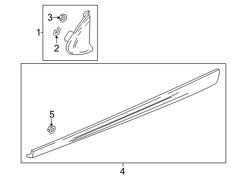 2016 Chevy Cruze Exterior Trim - Pillars Diagram