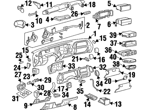 1997 Chevy C2500 Suburban Cluster & Switches Diagram
