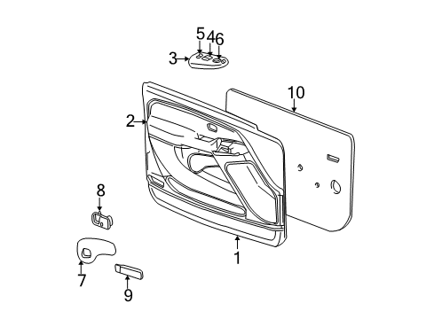2005 Chevy Silverado 2500 HD Interior Trim - Front Door Diagram