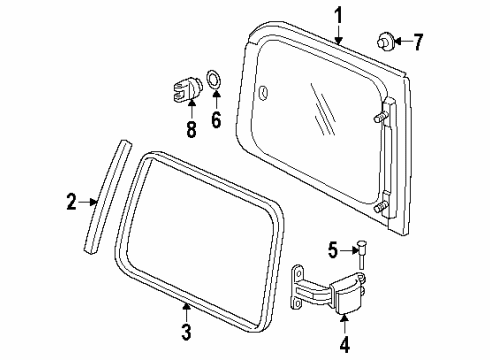 1997 Oldsmobile Silhouette Glass - Side Panel Diagram 2 - Thumbnail