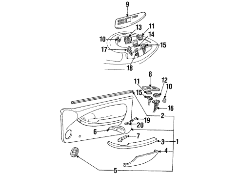 2001 Pontiac Firebird Interior Trim - Door Diagram