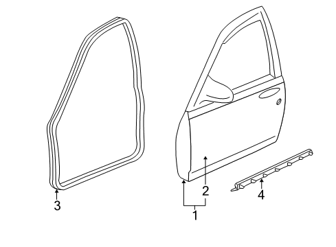 2006 Chevy Monte Carlo Door & Components Diagram